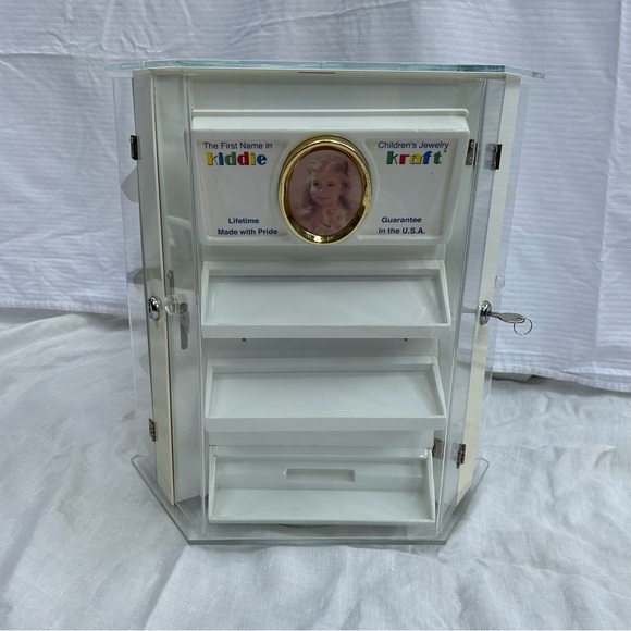Vintage Rotating Kiddie Kraft Jewelry Counter Display Case Locked Craft Fair - Picture 2 of 12